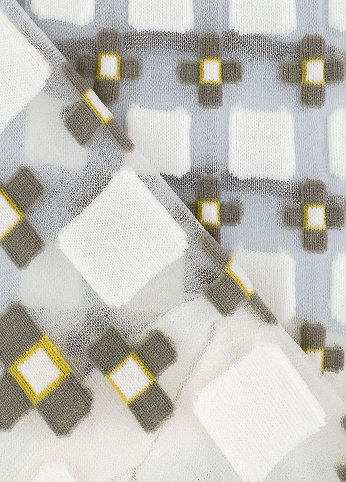 Asymmetrical Geometric Sheer Crew Socks